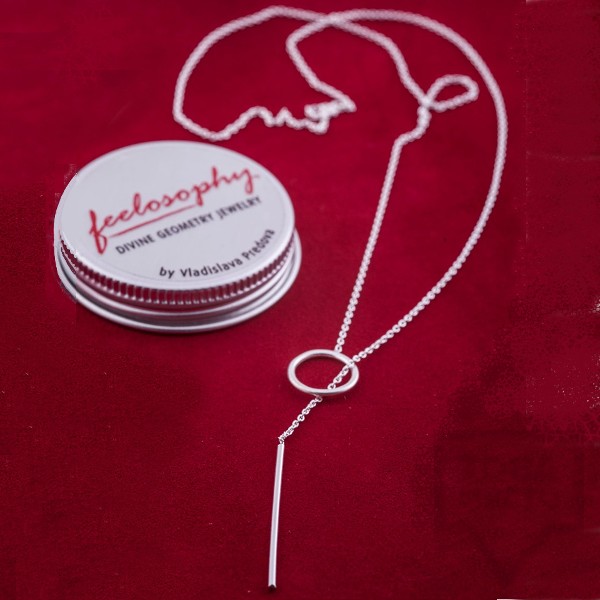 Сребърно отворено колие Feelosophy Sensuelle - кръг