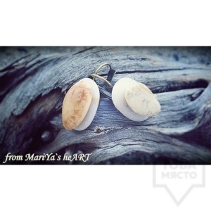 Ръчно изработени обеци From MariYas heART - светли камъни