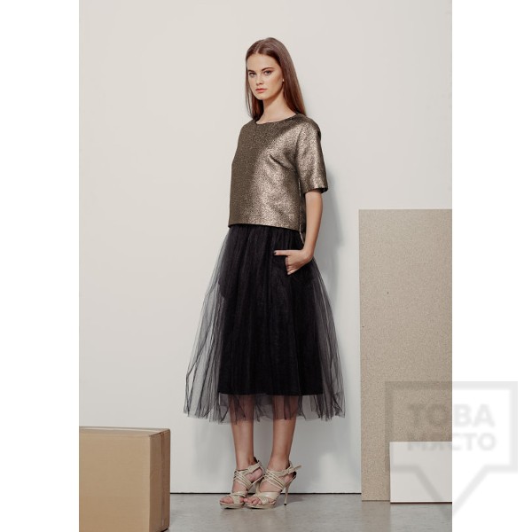 Дизайнерска пола Garderob - Black Wool