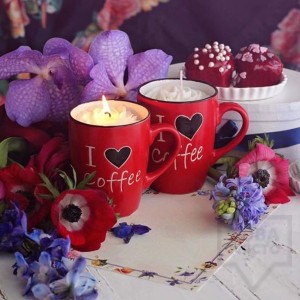 Ръчно изработена ароматна свещ Gancini - i love coffee