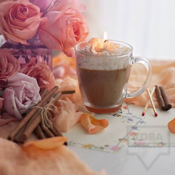 Ръчно изработена свещ Gancini - мокачино