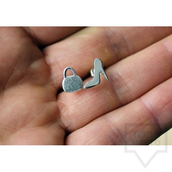 Ръчно изработени сребърни обеци Gargorock - чанта и токче