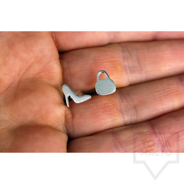 Ръчно изработени сребърни обеци Gargorock - чанта и токче