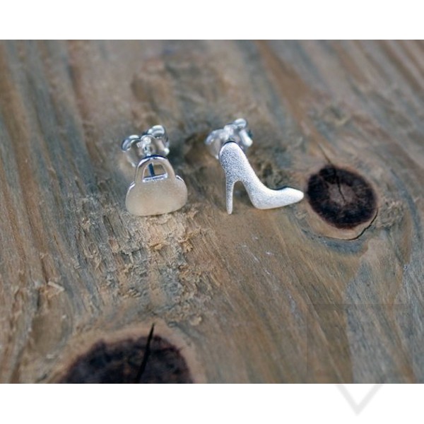 Ръчно изработени сребърни обеци Gargorock - чанта и токче