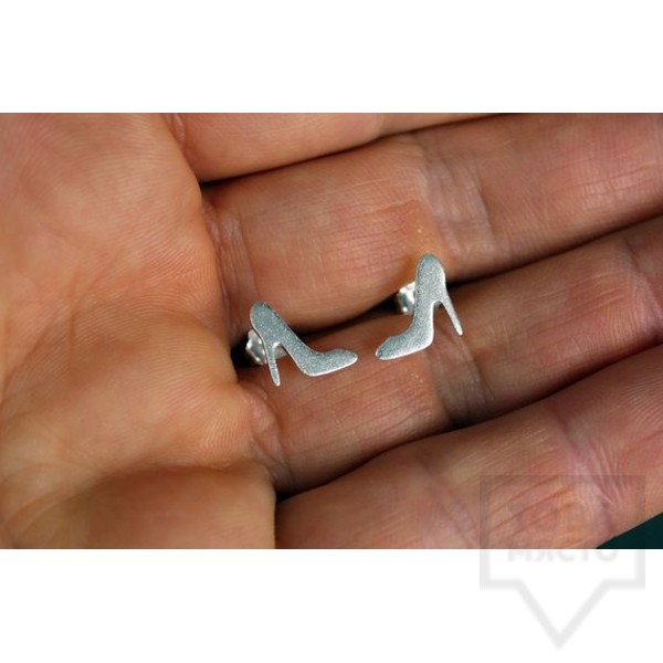 Ръчно изработени сребърни обеци Gargorock - високи токчета