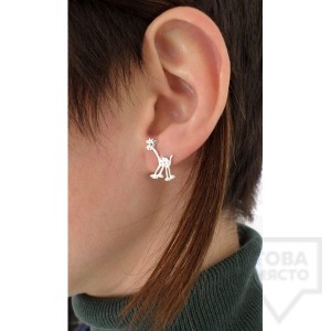 Ръчно изработени сребърни обеци Gargorock - жирафи