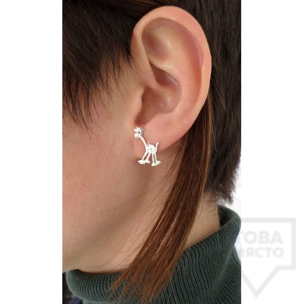 Сребърни обеци Gargorock - жирафи