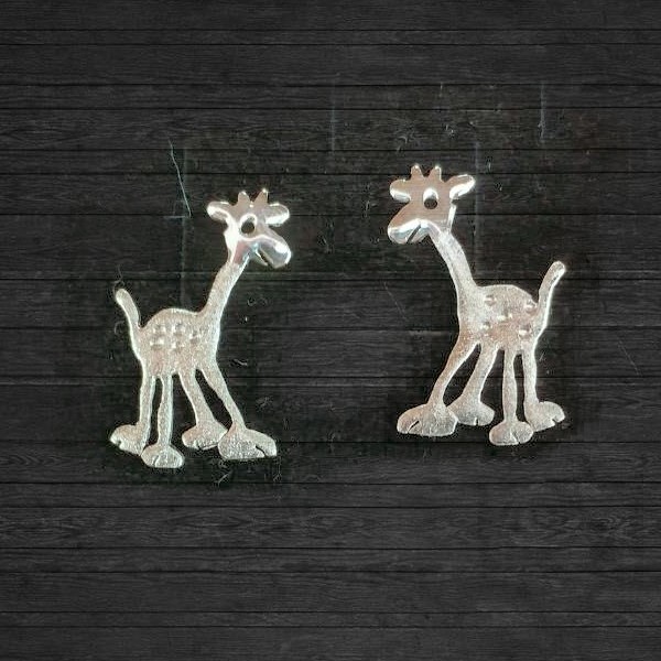 Сребърни обеци Gargorock - жирафи