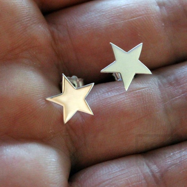 Ръчно изработени сребърни обеци Gargorock - звездички