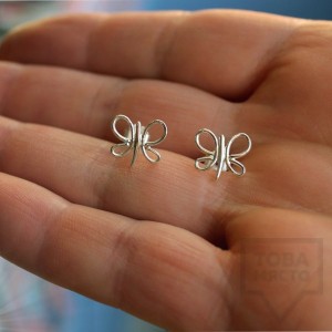 Ръчно изработени сребърни обеци Гаргорок - пеперуди