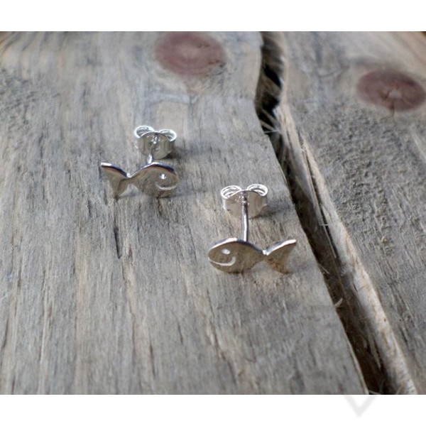 Ръчно изработени сребърни обеци Гаргорок - рибки