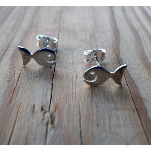 Ръчно изработени сребърни обеци Гаргорок - рибки