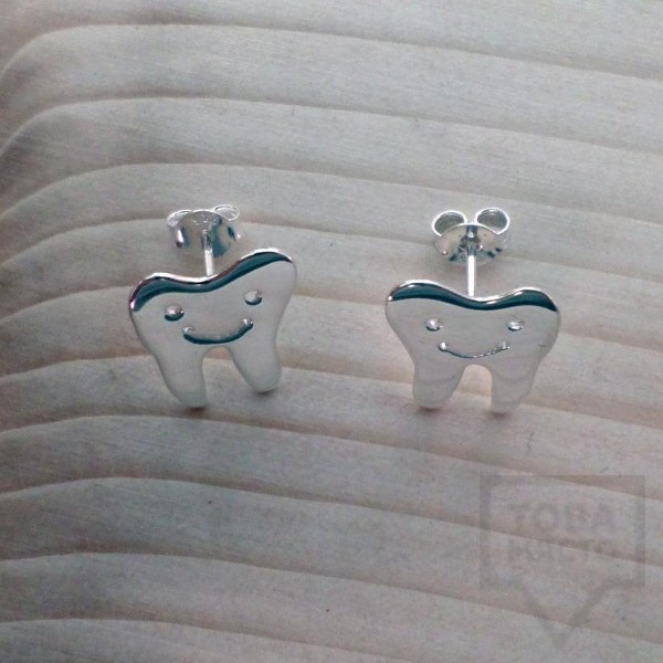 Сребърни обеци Gargorock - зъбчета