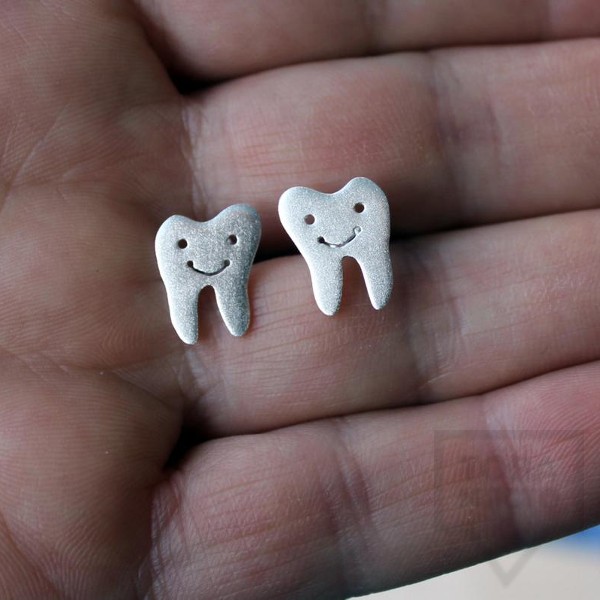 Сребърни обеци Gargorock - зъбчета