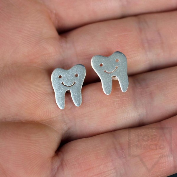 Сребърни обеци Gargorock - зъбчета