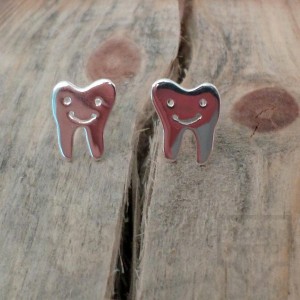 Ръчно изработени сребърни обеци Гаргорок - зъбчета