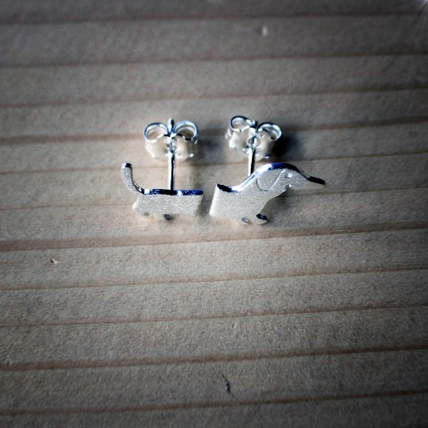 Сребърни обеци Gargorock - дакел