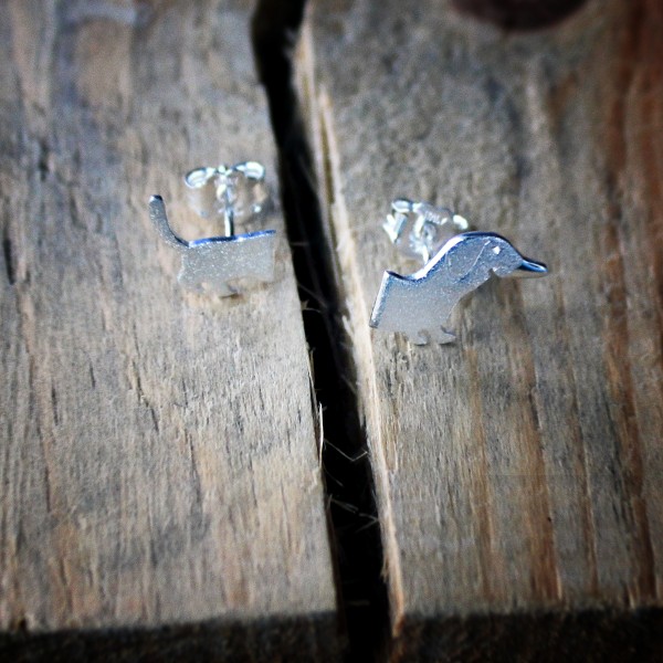 Сребърни обеци Gargorock - дакел