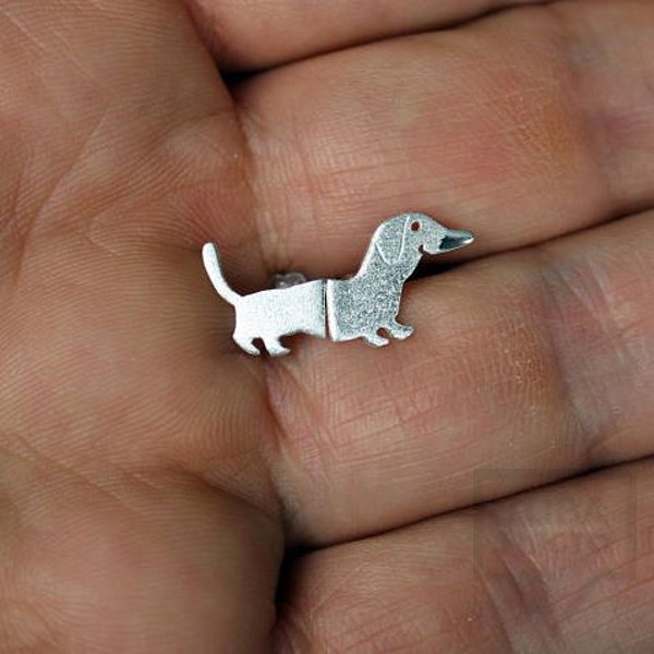 Сребърни обеци Gargorock - дакел