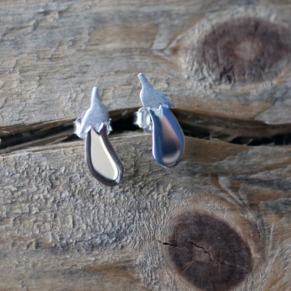 Сребърни обеци Gargorock - господин патладжан