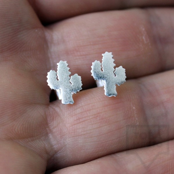 Сребърни обеци Gargorock - кактуси