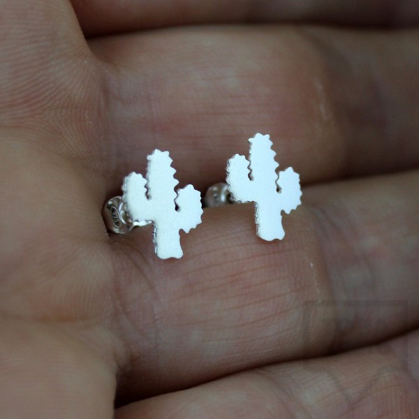 Сребърни обеци Gargorock - кактуси