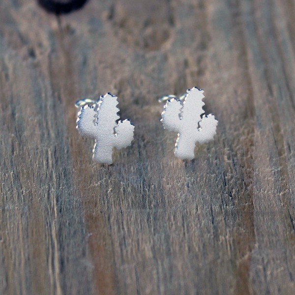 Сребърни обеци Gargorock - кактуси