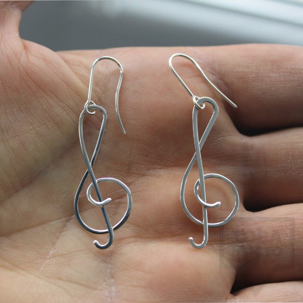 Сребърни обеци Gargorock - ключ сол