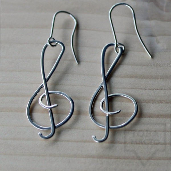 Сребърни обеци Gargorock - ключ сол