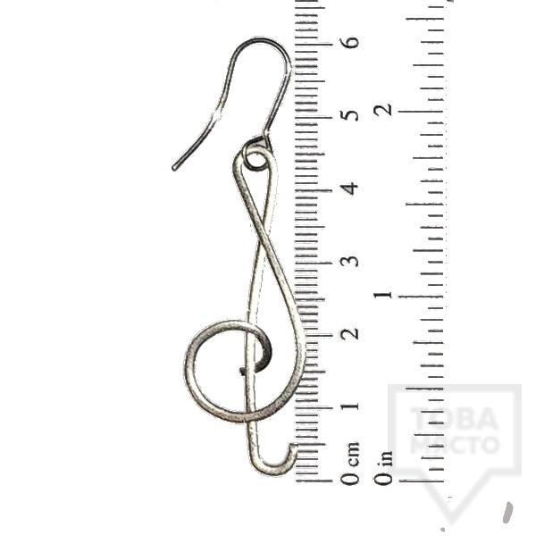 Сребърни обеци Gargorock - ключ сол