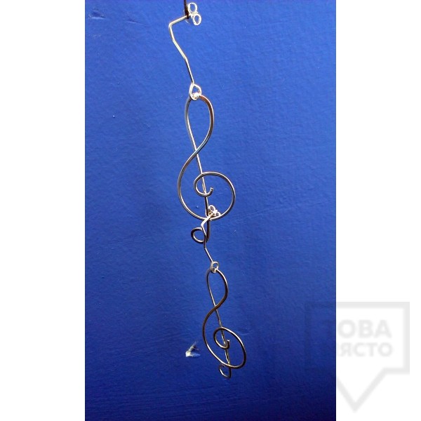 Сребърни обеци Gargorock - ключ сол