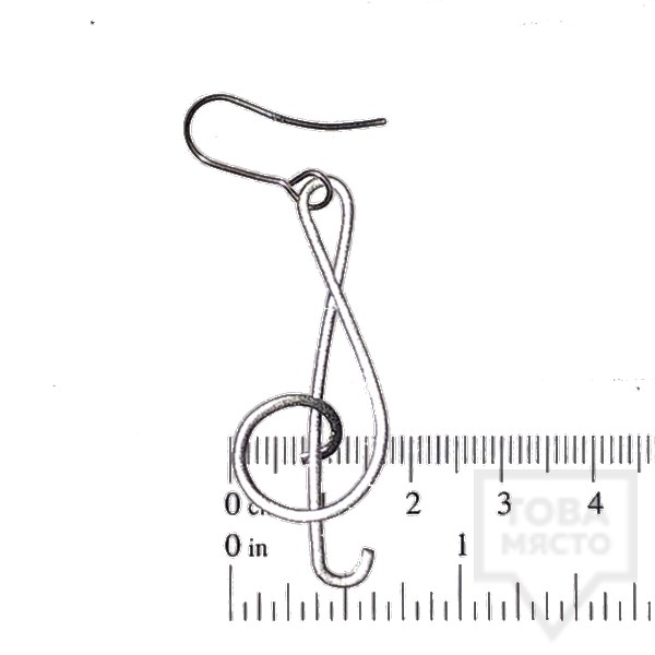 Сребърни обеци Gargorock - ключ сол