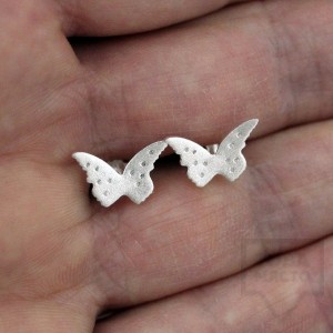 Сребърни обеци Gargorock - нежни пеперуди