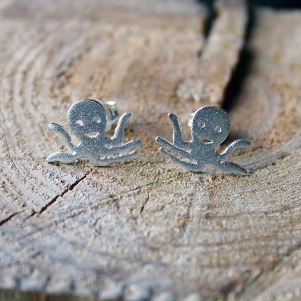 Сребърни обеци Gargorock - октоподи