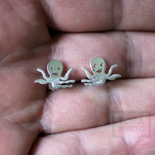 Сребърни обеци Gargorock - октоподи