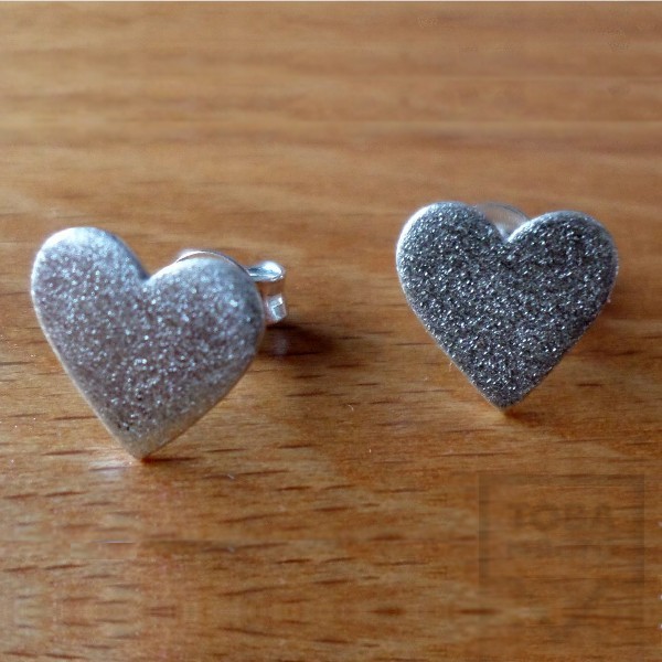 Сребърни обеци Gargorock - сърца