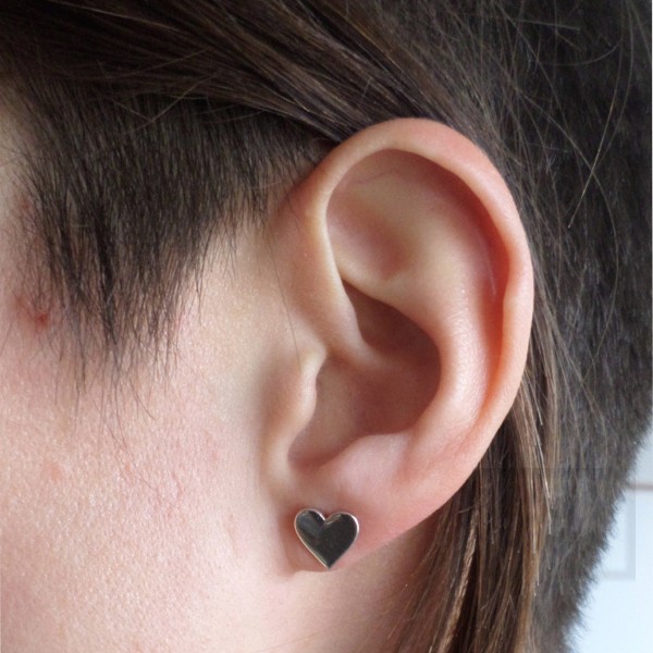 Сребърни обеци Gargorock - сърца