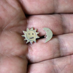 Сребърни обеци Gargorock - слънце и луна