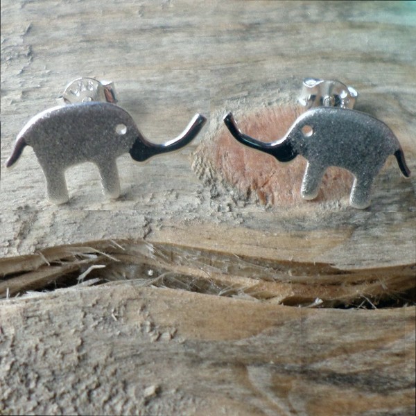 Сребърни обеци Gargorock - слонче