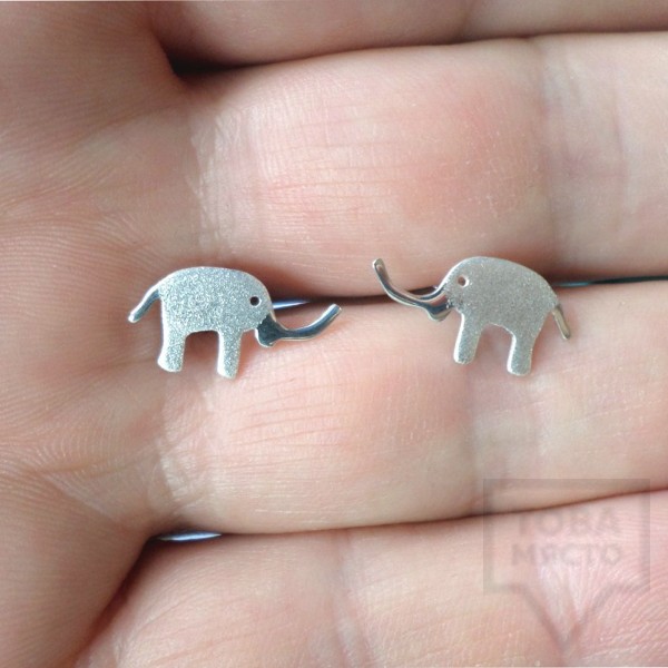 Сребърни обеци Gargorock - слонче