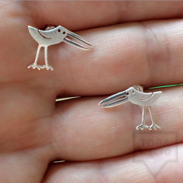 Сребърни обеци Gargorock - смешни пилета