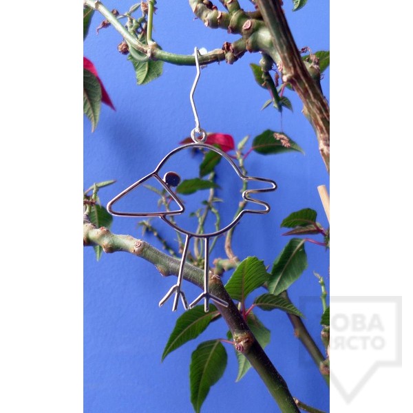 Сребърни обеци Gargorock - висящи пилета