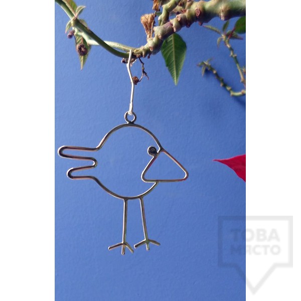 Сребърни обеци Gargorock - висящи пилета