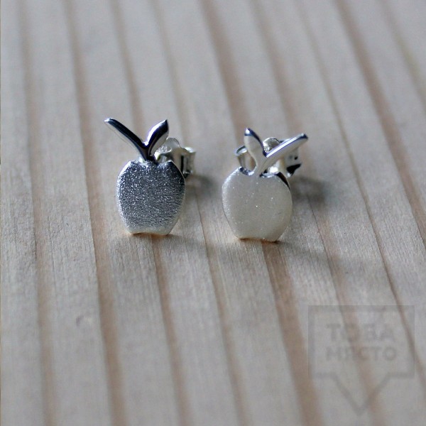 Сребърни обеци Gargorock - ябълки