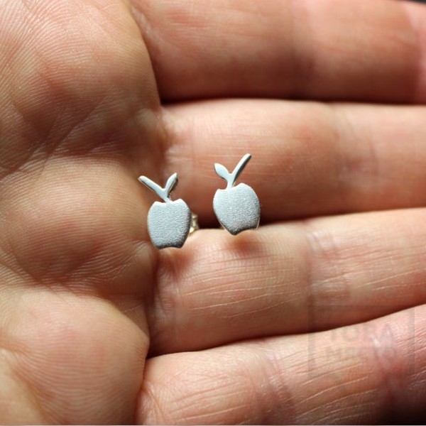 Сребърни обеци Gargorock - ябълки