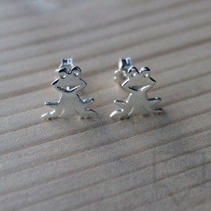 Сребърни обеци Gargorock - жабки