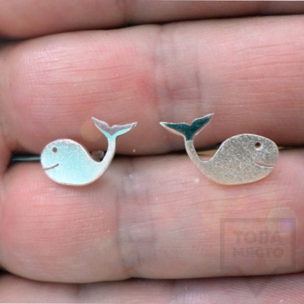 Сребърни обеци Гаргорок - делфини