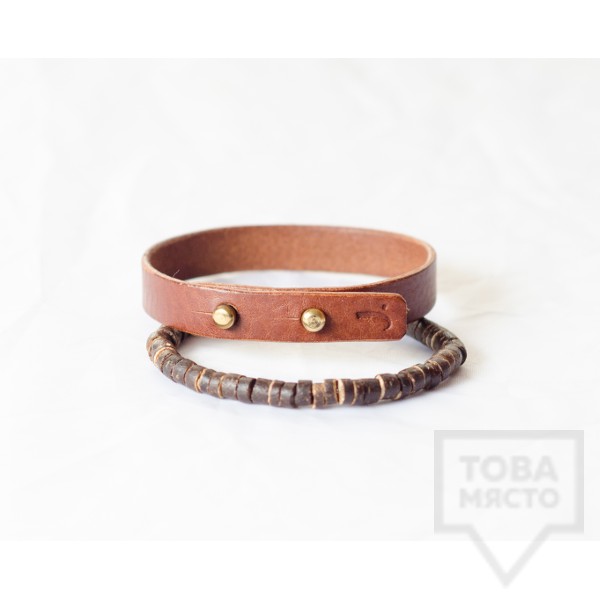 Мъжка гривна J.Griffin Single Stripe Brown