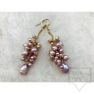 Ръчно изработени обеци Jewellery by Emilya перли и хематит