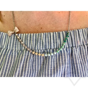 Ръчно изработено колие Jewelry by Emilya-ribbon rainbow